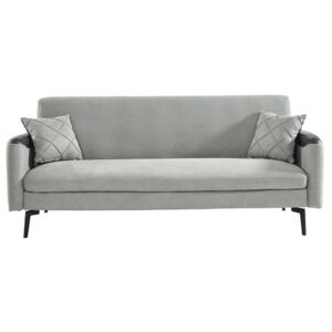 3-osobowa sofa rozkładana klik-klak z tkaniny JORDY - Kolor jasnoszary