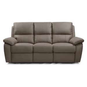 Sofa 3-osobowa ELIJAH typu relaks z tkaniny – kolor taupe