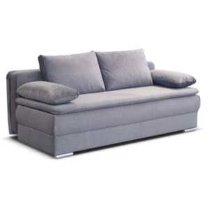 Sofa 2-osobowa SOLOMUN, rozkładana, z tkaniny – kolor jasnoszary