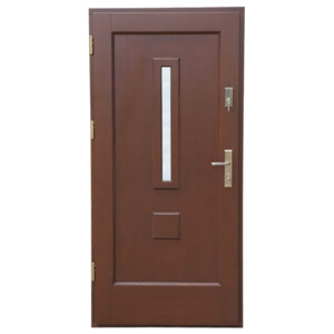 Drzwi zewnętrzne drewniane Bary 90 lewe orzech