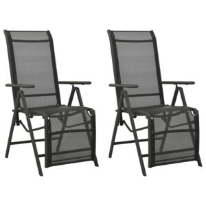 Rozkładane krzesła ogrodowe, 2 szt., textilene i aluminium
