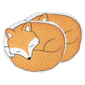Zestaw 2 poduszek dla dzieci pomarańczowy materiałowy z wypełnieniem lis lisek maskotka przytulanka