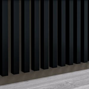 Czarny - Lamele Premium 3D - Panele ozdobne ścienne akustyczne pionowe