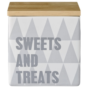 Porcelanowy pojemnik "Sweets and treats" - szary
