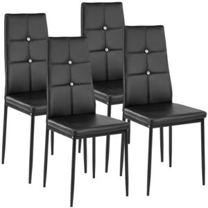 Zestaw 4 stylowych krzeseł czarny