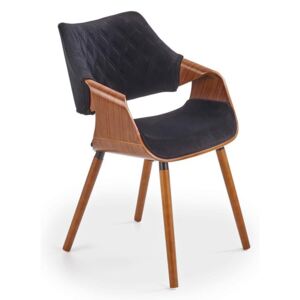 Krzesło z podłokietnikami Bento - czarny + orzech