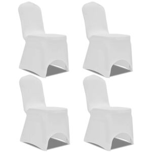 130342 Elastyczne pokrowce na krzesło białe 4 szt