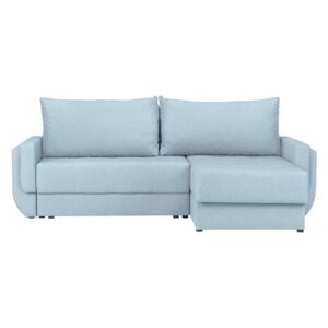 Jasnoniebieska rozkładana sofa z szezlongiem po lewej stronie Kooke Home Tango