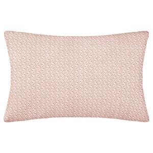 Różowa poduszka ozdobna w kształcie prostokąta, wzorzysta poducha dekoracyjna w modnym kolorze, 50 x 30 cm