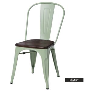 Krzesło Paris Wood zielone - sosna szczotkowana