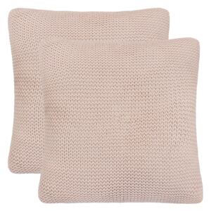 2 poduszki, bawełna o grubym splocie, 45x45 cm, różowe