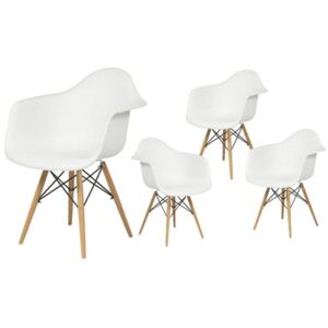 Zestaw 4 nowoczesne krzesło design DAW retro biały