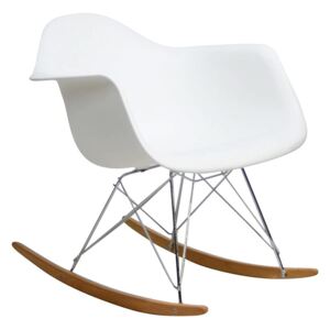 Nowoczesne krzesło bujane modern retro rar biały