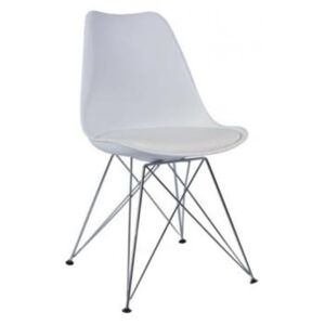 Nowoczesne krzesło do jadalni design białe