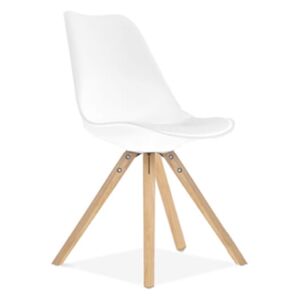 Krzesło design modern DSW retro białe + poduszka