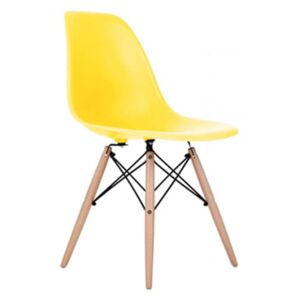 Nowoczesne krzesło design modern DSW retro żółty