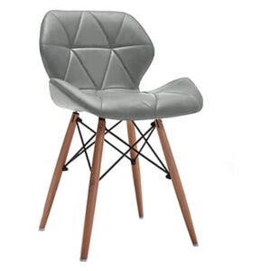 Nowoczesne krzesło tapicerowane skóra DSW szare