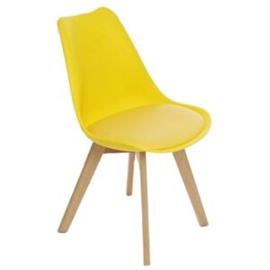 Nowoczesne krzesło design modern DSW retro żółty