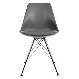 Nowoczesne krzesło do jadalni design szare