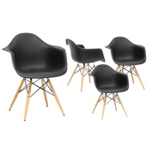 Zestaw 4 nowoczesne krzesło design DAW retro czarny