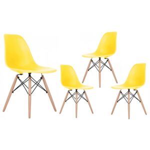 Zestaw 4 nowoczesne krzesło modern DSW retro żółty