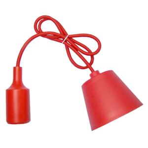 Sufitowa lampka wisząca silikonowa, zwis, loft - czerwony