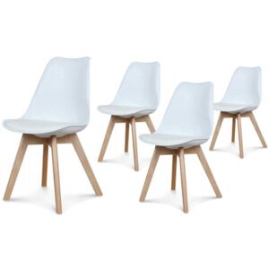 Zestaw 4 nowoczesne krzesło modern DSW retro biały
