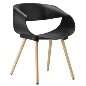Krzesło gięte design z tworzywa do biura salonu czarne