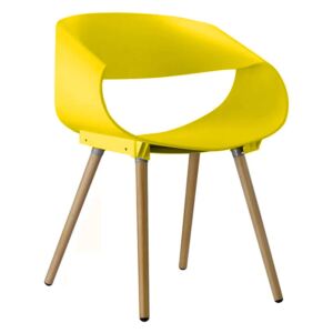 Krzesło gięte design z tworzywa do biura salonu żółte