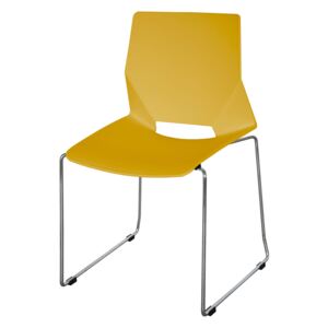 Nowoczesne krzesło do jadalni salonu biura żółte