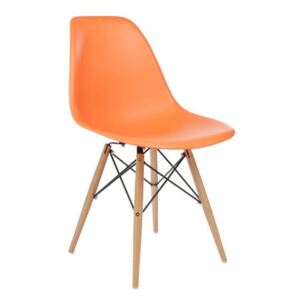 Nowoczesne krzesło design modern DSW retro pomarańczowy