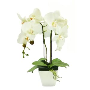 Sztuczny storczyk doniczka kwiat orchidea biała