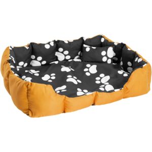 Tectake 400741 legowisko dla psa z kołderką i poduszką - czarny/brązowy/biały