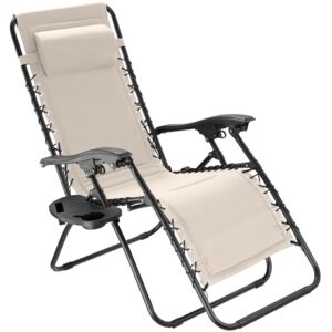 Tectake 402928 krzesło ogrodowe giuseppe - beżowy