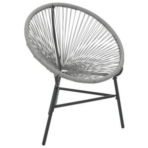 Owalne krzesło ogrodowe z polirattanu, 69 x 66 x 87 cm, szare