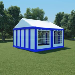 Namiot ogrodowy z PVC, 4x4 m, niebiesko-biały