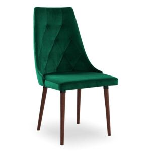 Krzesło CARO VELVET zielony / orzech KR19