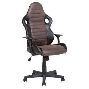 Krzesło biurowe czarne/brązowe regulowana wysokość SUPREME