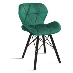 Bettso krzesło Milo Velvet zielony - noga czarna