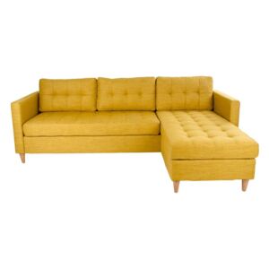 Żółta sofa narożna z szezlongiem po prawej stronie House Nordic Marino
