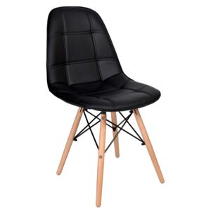 Krzesło tapicerowane DSW Lyon - czarny