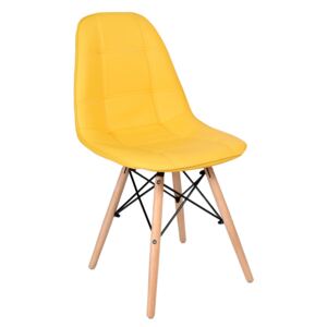 Krzesło tapicerowane DSW Lyon - żółty