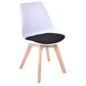 Krzesło skandynawskie DSW Nantes - biało-czarny