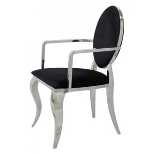 Krzesło Ludwik II glamour Arms Black - nowoczesne krzesło tapicerowane