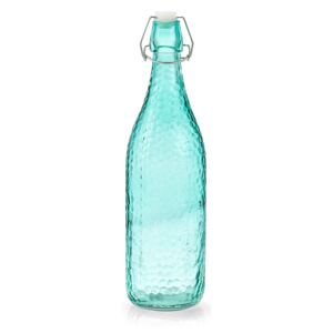 Szklana butelka na napoje z zamknięciem na klips, kolor morski, 1000 ml