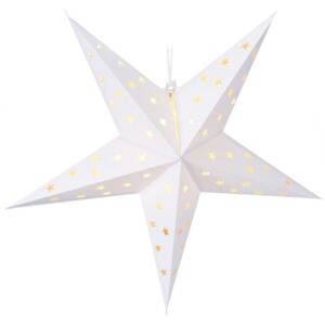 Gwiazda LED z papieru, ozdoba świąteczna, 60 cm, kolor biały