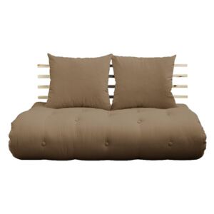 Sofa rozkładana z brązowym obiciem Karup Shin Sano Natural