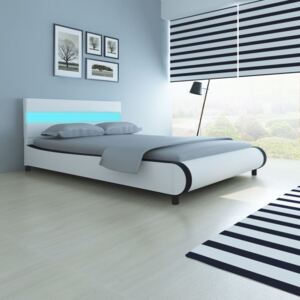 Łóżko z zagłówkiem LED 140 cm + materac Memory Foam