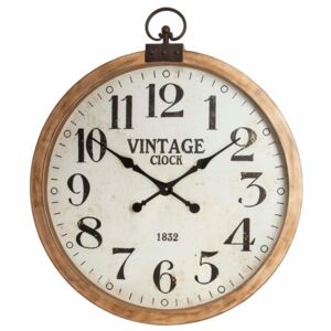 Zegar ścienny VINTAGE, drewno, Ø74 cm