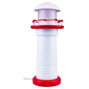 Biało-czerwona lampka LED na biurko latarnia - S186-Dinos